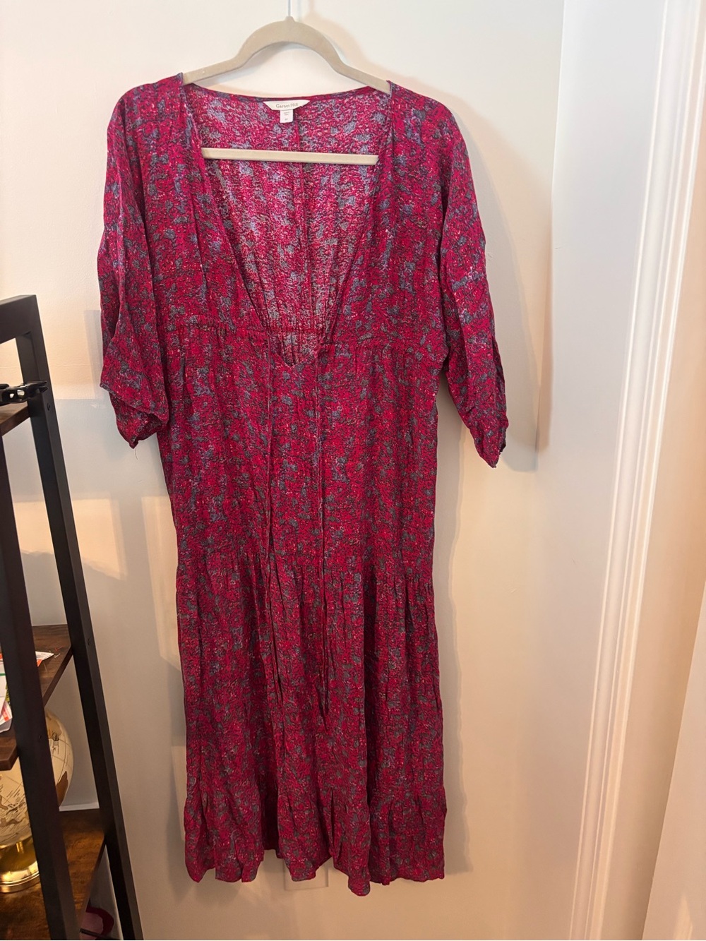 Garnet Hill Pink Floral-Print Maxi Dress Swim Cover-up